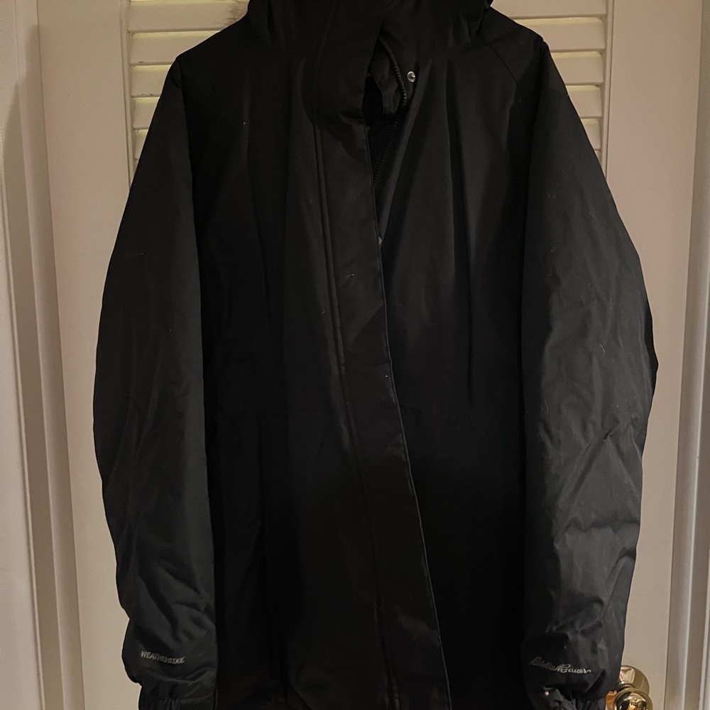 Eddie Bauer woman's Black Raincoat